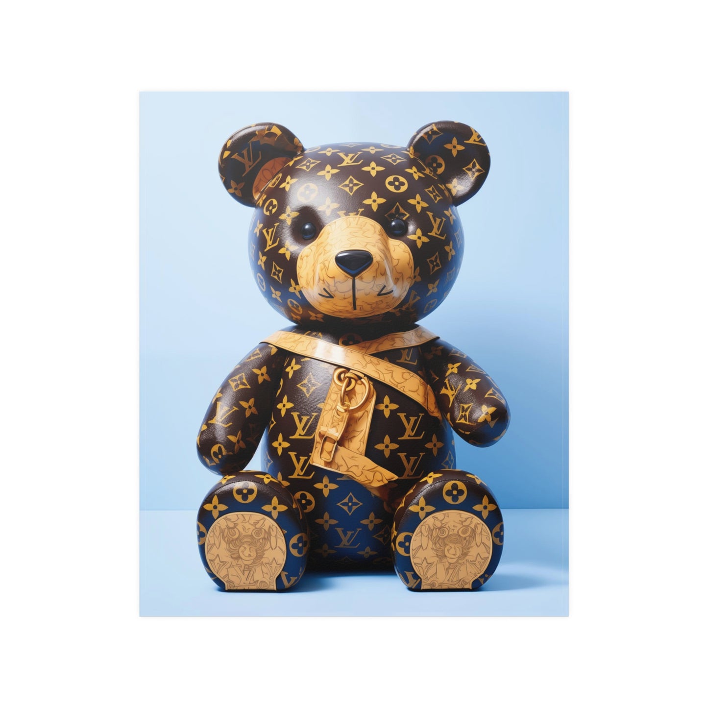 Hip Hop Bling Bling Bear Art Print Satin Poster Upscale Home Decor