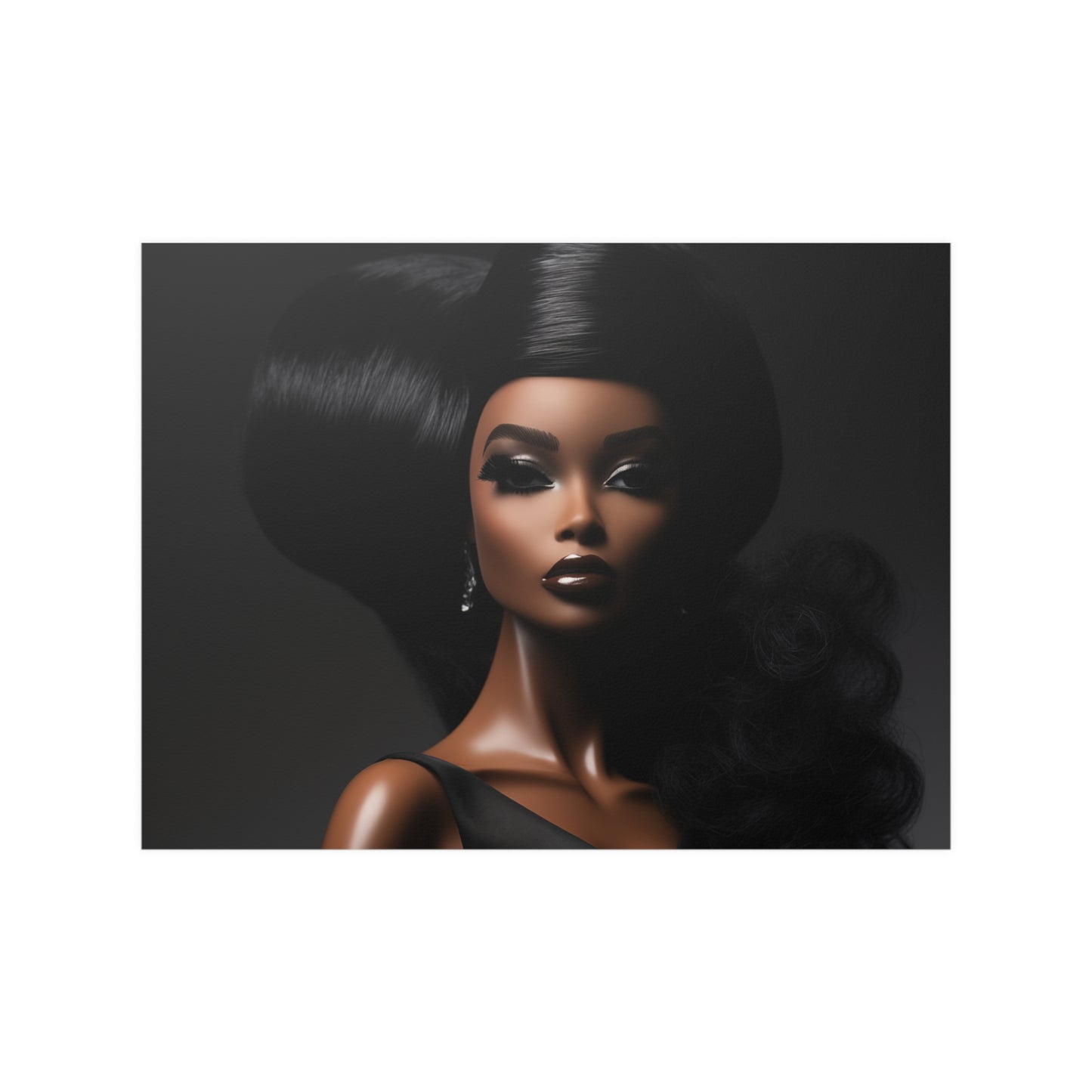 Glam Black Barbie Afro Barbie Art Print Poster