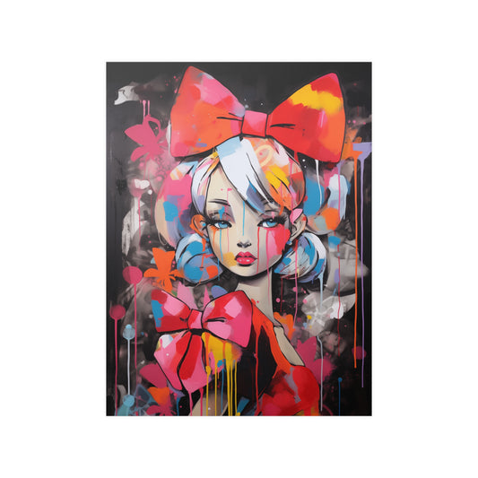 Pop Art Barbie Graffiti Art Print Satin Poster Upscale Home Decor