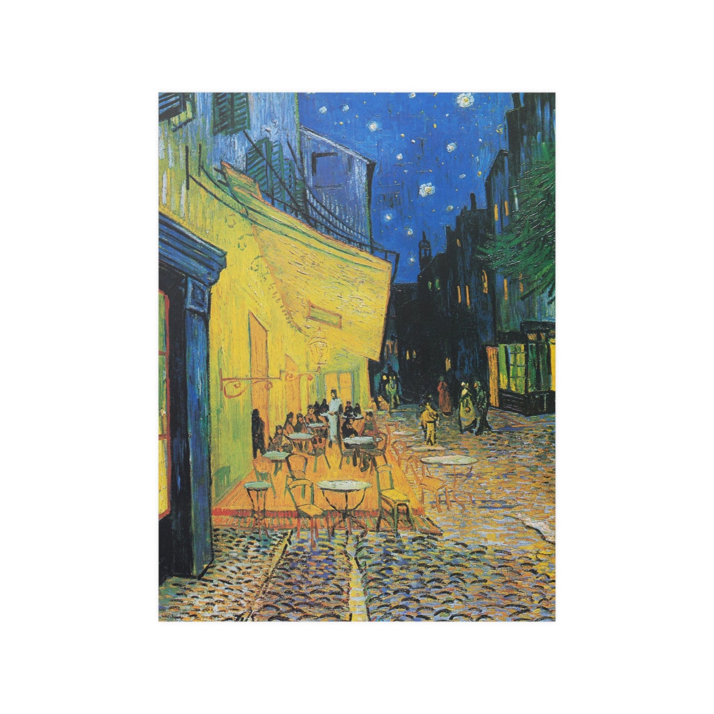 Vincent van Gogh's Café Terrace at Night (1888) Satin Poster Upscale Home Decor