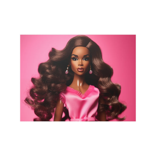 Glam Black Barbie Afro Barbie Art Print Poster