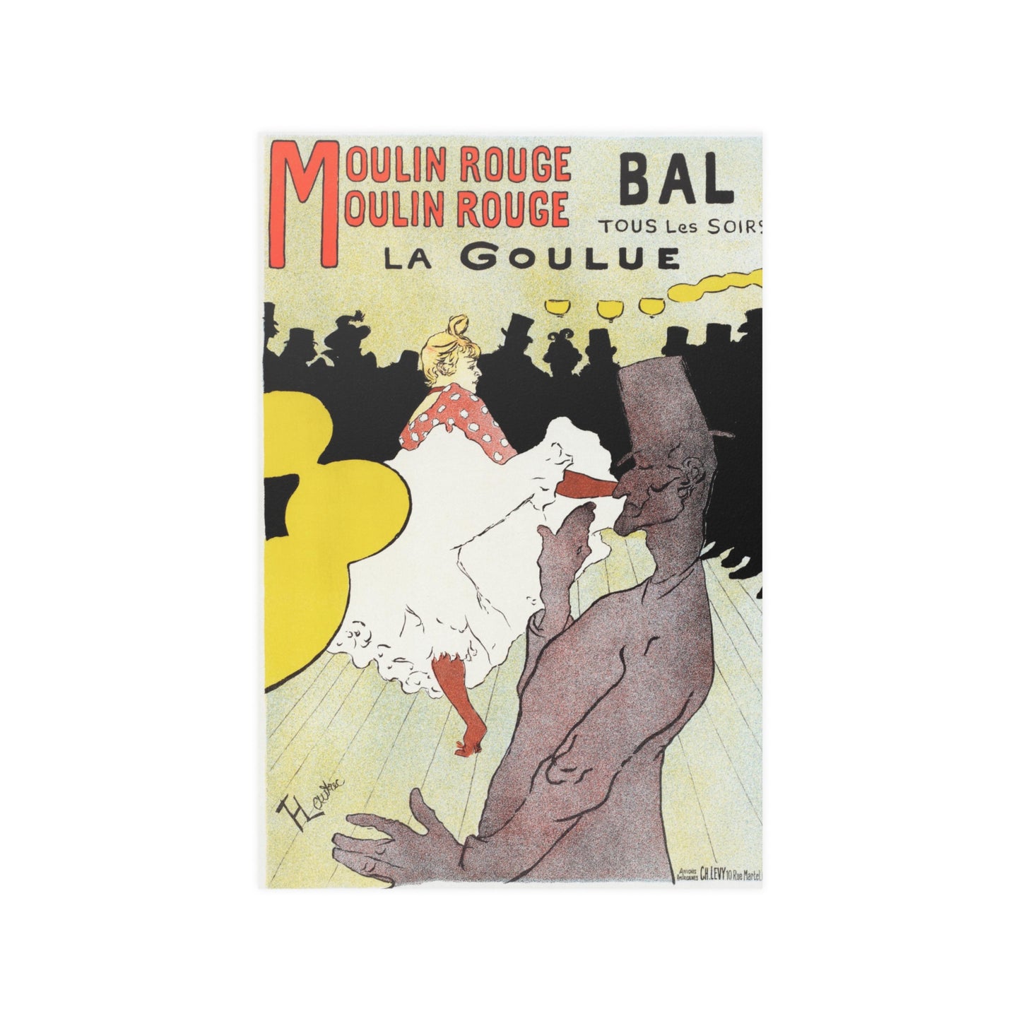 Toulouse Moulin Rouge La Goulue Satin Poster Upscale Home Decor