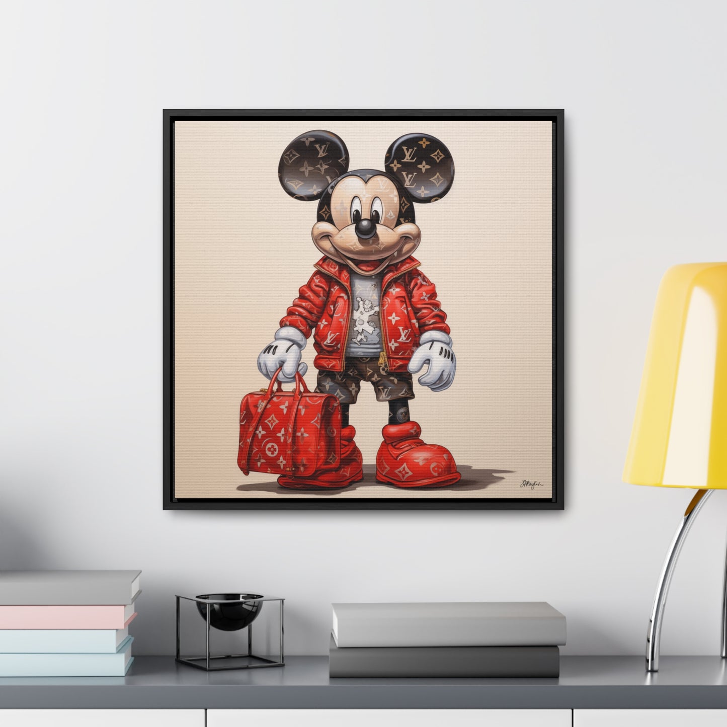 Pop Art XXL Haute Couture Mickey Artwork Print on Canvas, in Gallery Frame