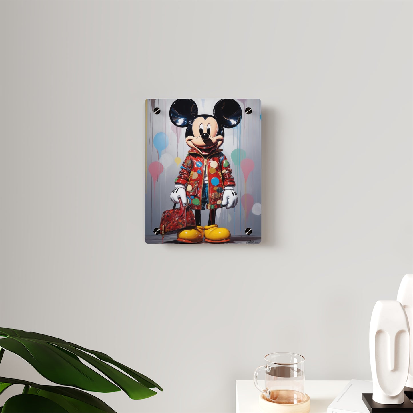 Pop Art Louis Vuitton Mickey Mouse Mashup Acrylic Wall Art Panel