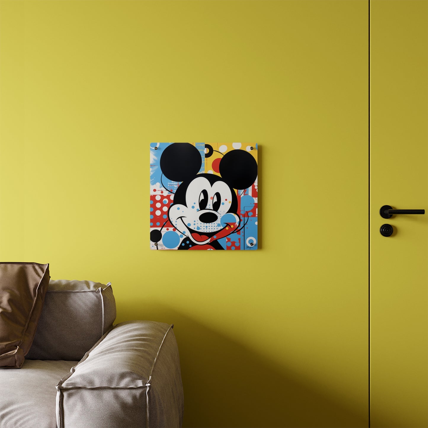 Pop Art Mickey Mouse on Acrylic Wall Art Panel