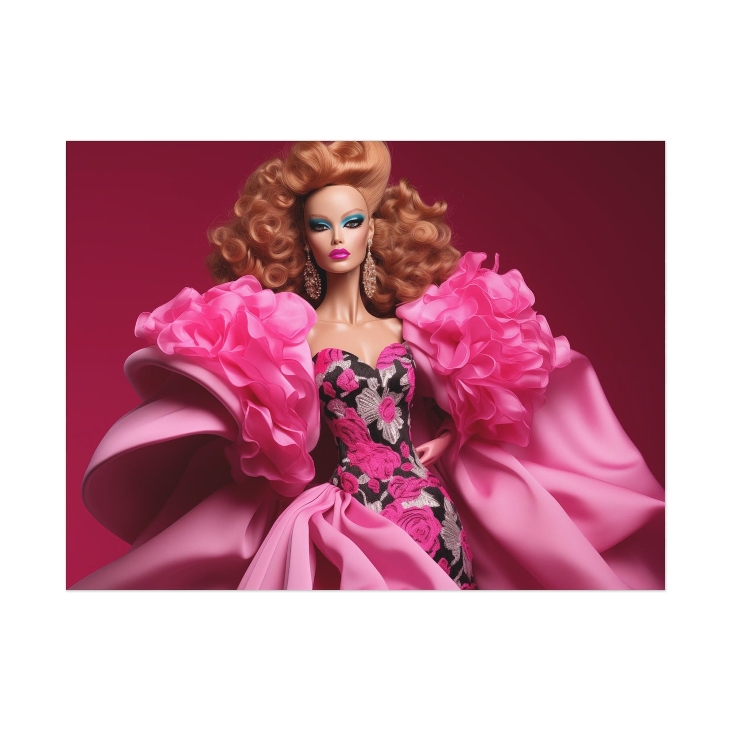 Pop Art Fashion Barbie at the Met Gala 2024 Modern Art print Matte Square Poster Art