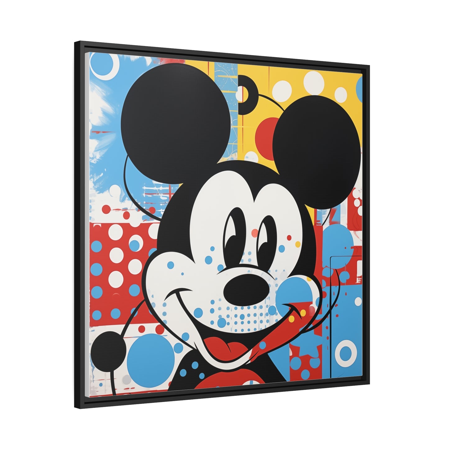 Pop Art Mickey Framed Fine Art Print, Matte Canvas, Black Frame