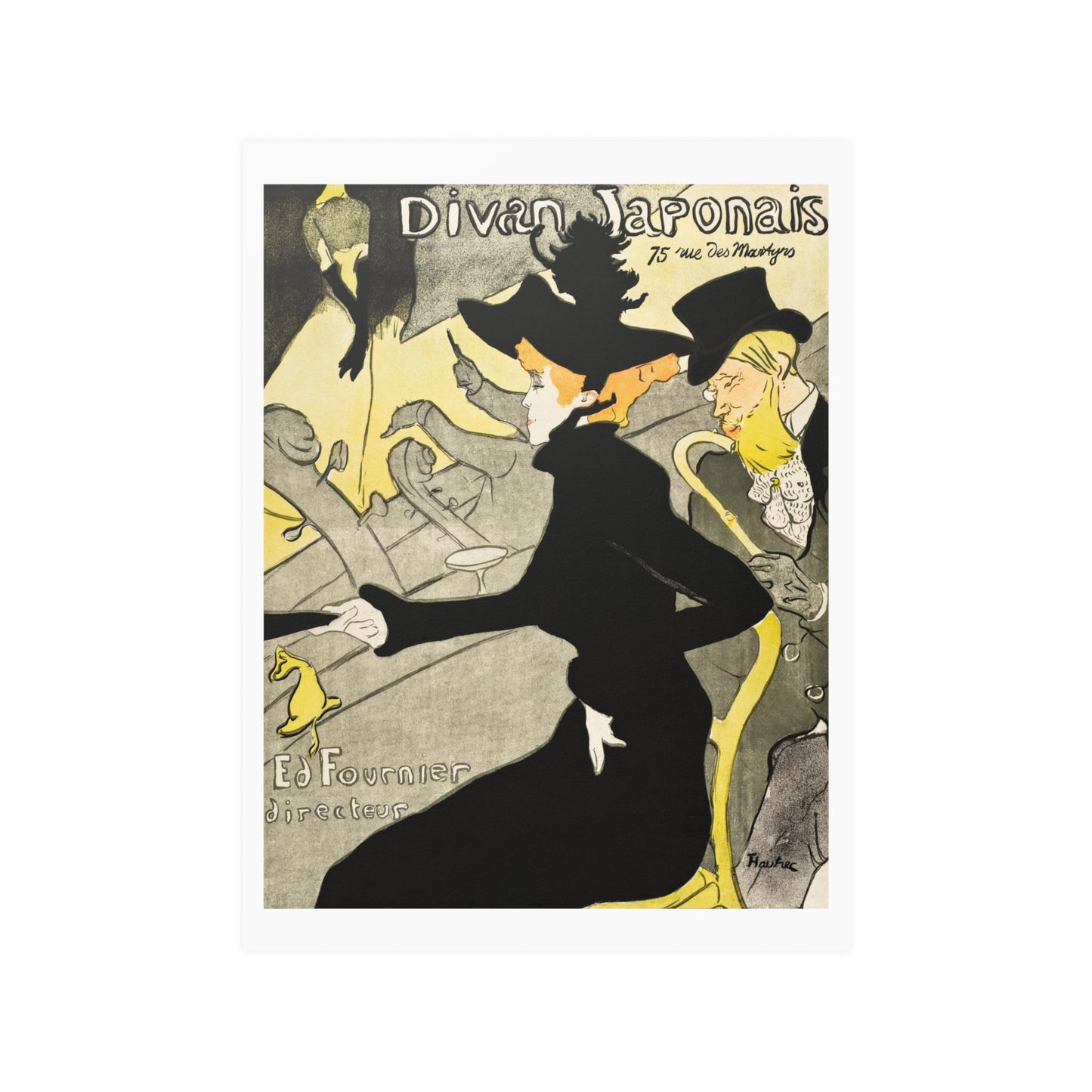 Toulouse Lautrec Divan Japonais Satin Art Poster Upscale Home Decor