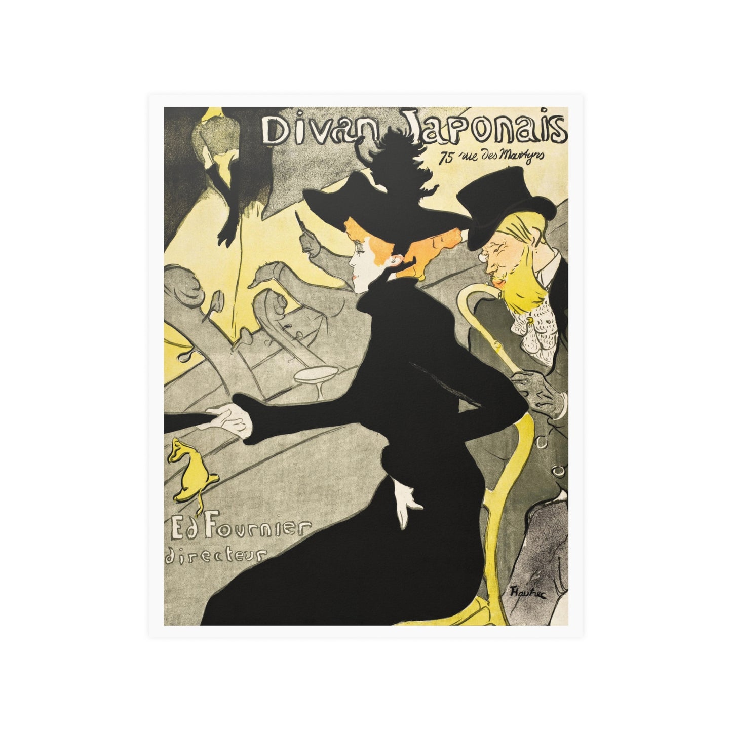 Toulouse Lautrec Divan Japonais Satin Art Poster Upscale Home Decor