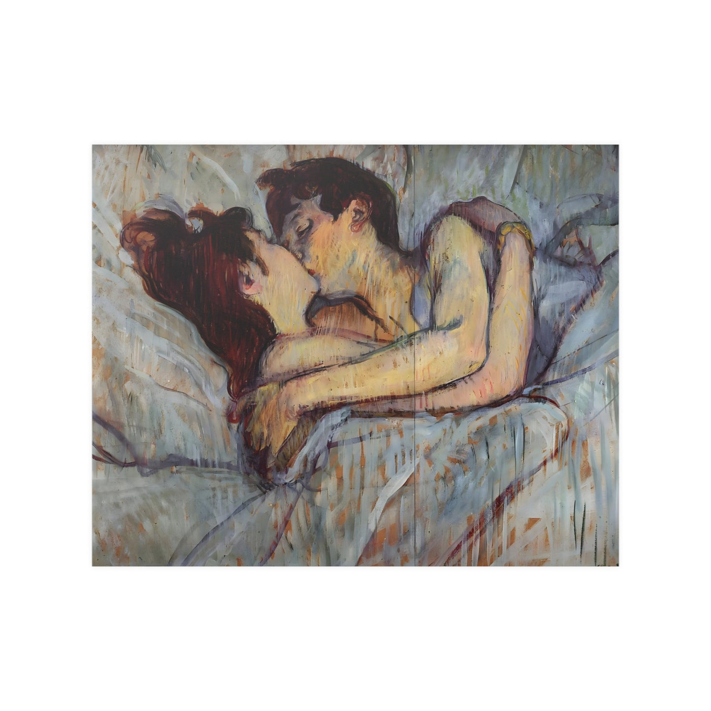 Au lit: le baiser (The Kiss), 1892-3 by Henri-Toulouse-Lautrec, Fine Art Print in Multiple Sizes