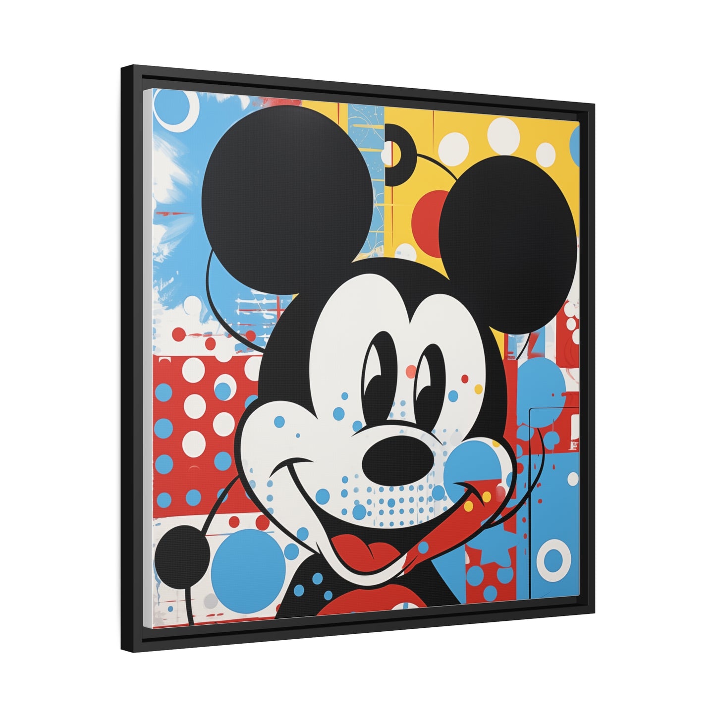 Pop Art Mickey Framed Fine Art Print, Matte Canvas, Black Frame