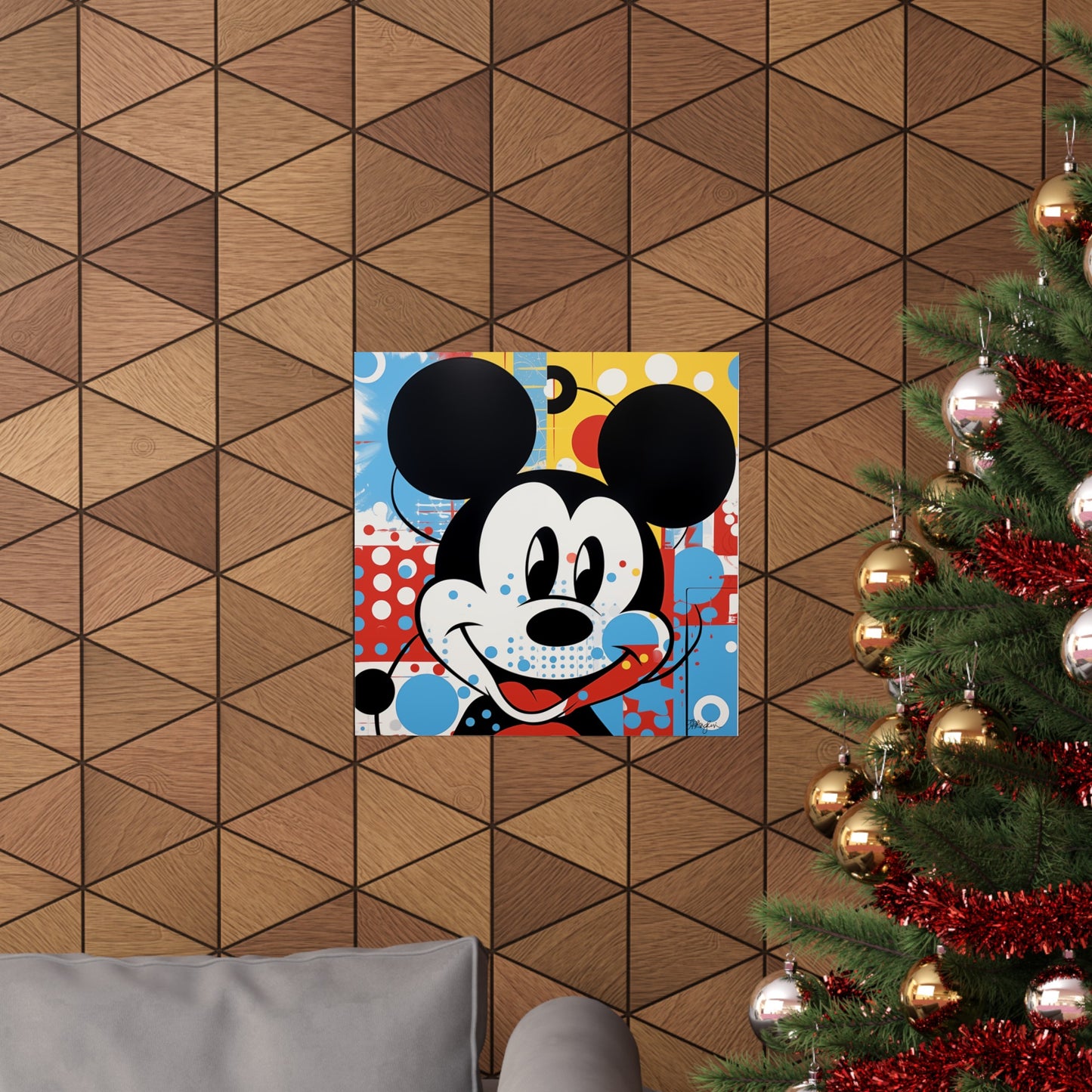 Pop Art Mickey Mouse Matte Square Poster Wall Art in Multiple Sizes Pop Home Wall Decor