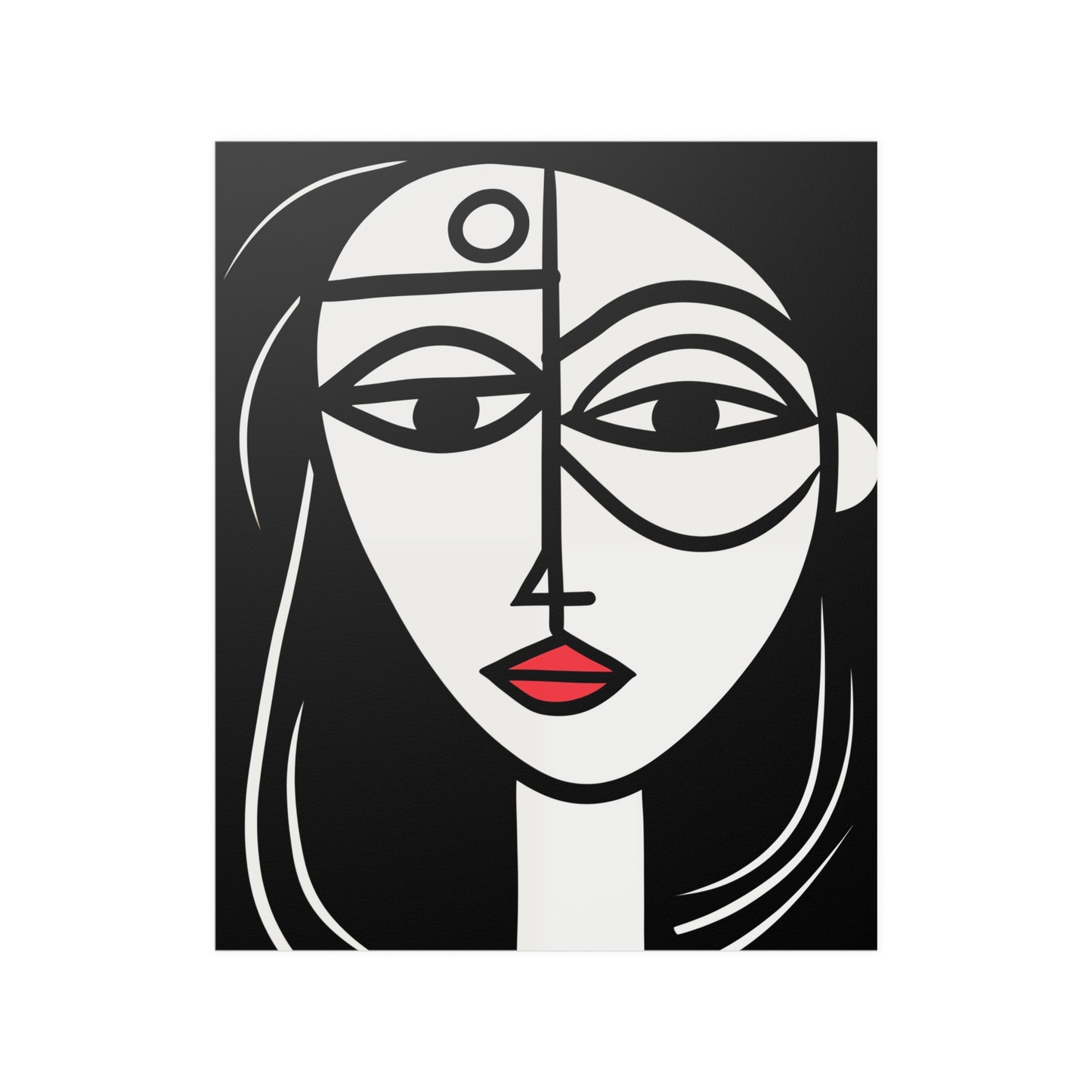 Minimalist Modern Art Portrait of a Woman Art Print Poster