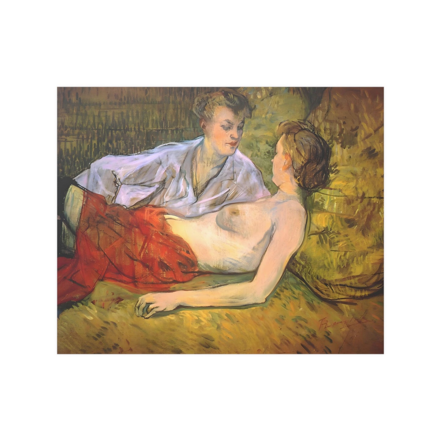 Les deux amies (The Two Friends/Girlfriends) 1894 by Henri-Toulouse-Lautrec, Fine Art Print in Multiple Sizes