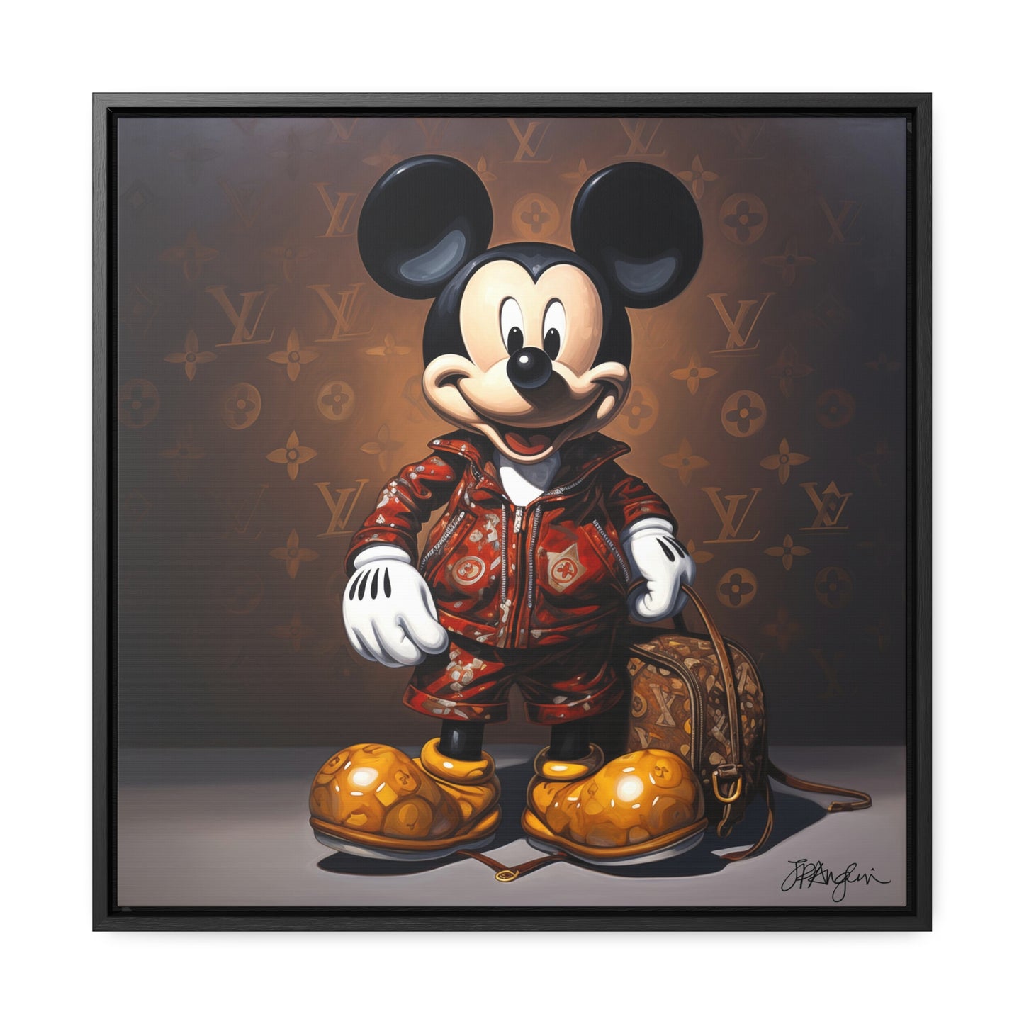 Pop Art Dapper Haute Couture Mickey Artwork Print on Canvas, in Gallery Frame