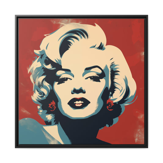 Pop Art Marilyn Fine Art Framed Canvas Print, Black Frame