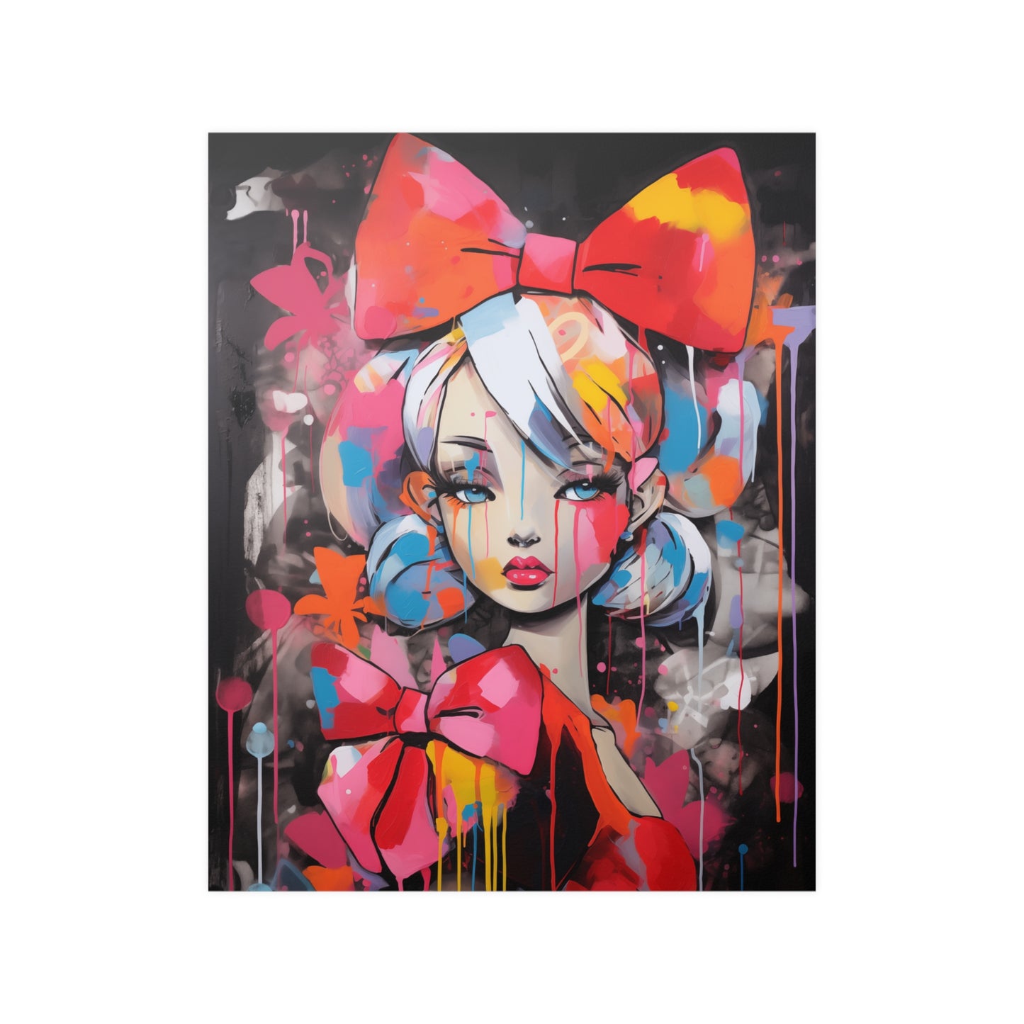 Pop Art Barbie Graffiti Art Print Satin Poster Upscale Home Decor