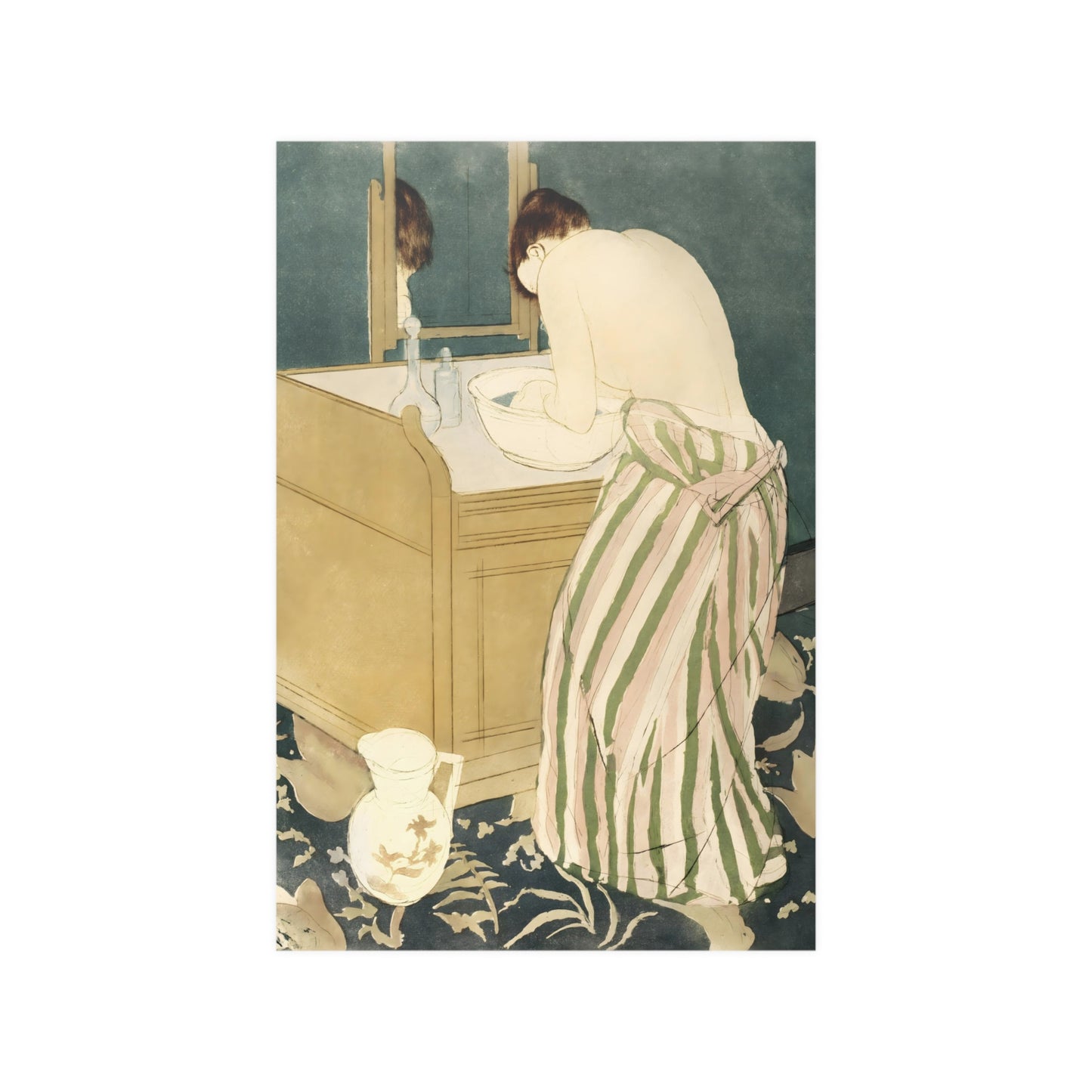 Woman Bathing (1890-1891) by Mary Cassatt Fine Art Print in Multiple Sizes