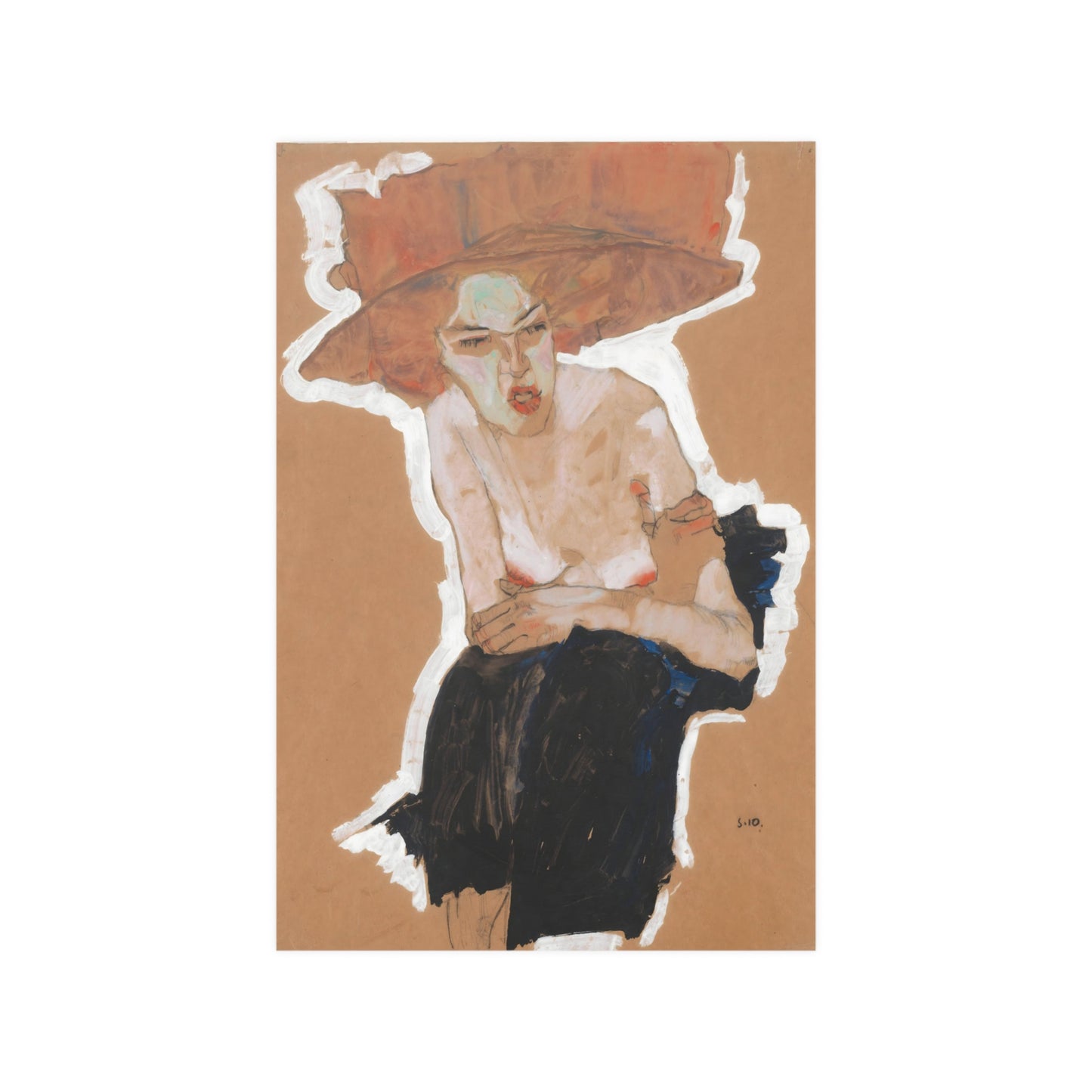 Die Hamische 1910 painting in high resolution by Egon Schiele Fine Art Print Poster Wall Decor