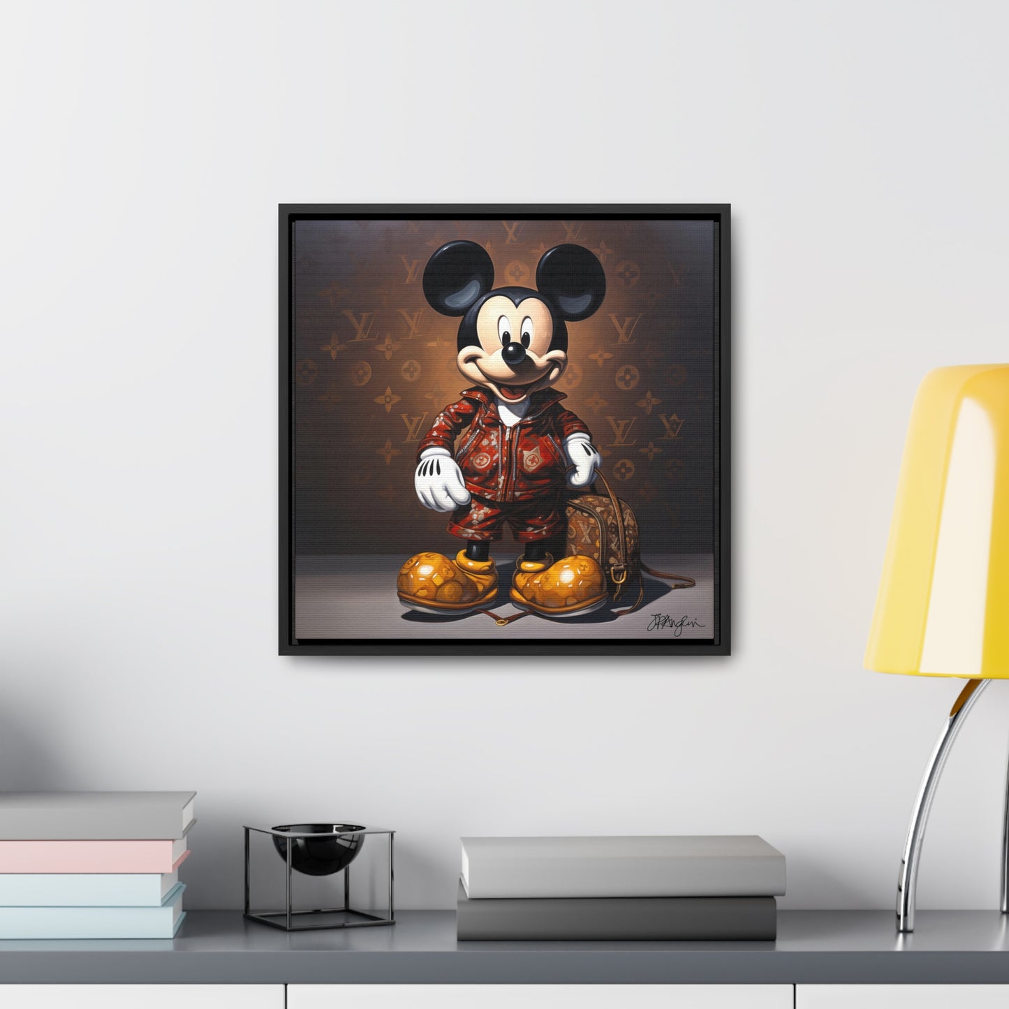 Pop Art Dapper Haute Couture Mickey Artwork Print on Canvas, in Gallery Frame