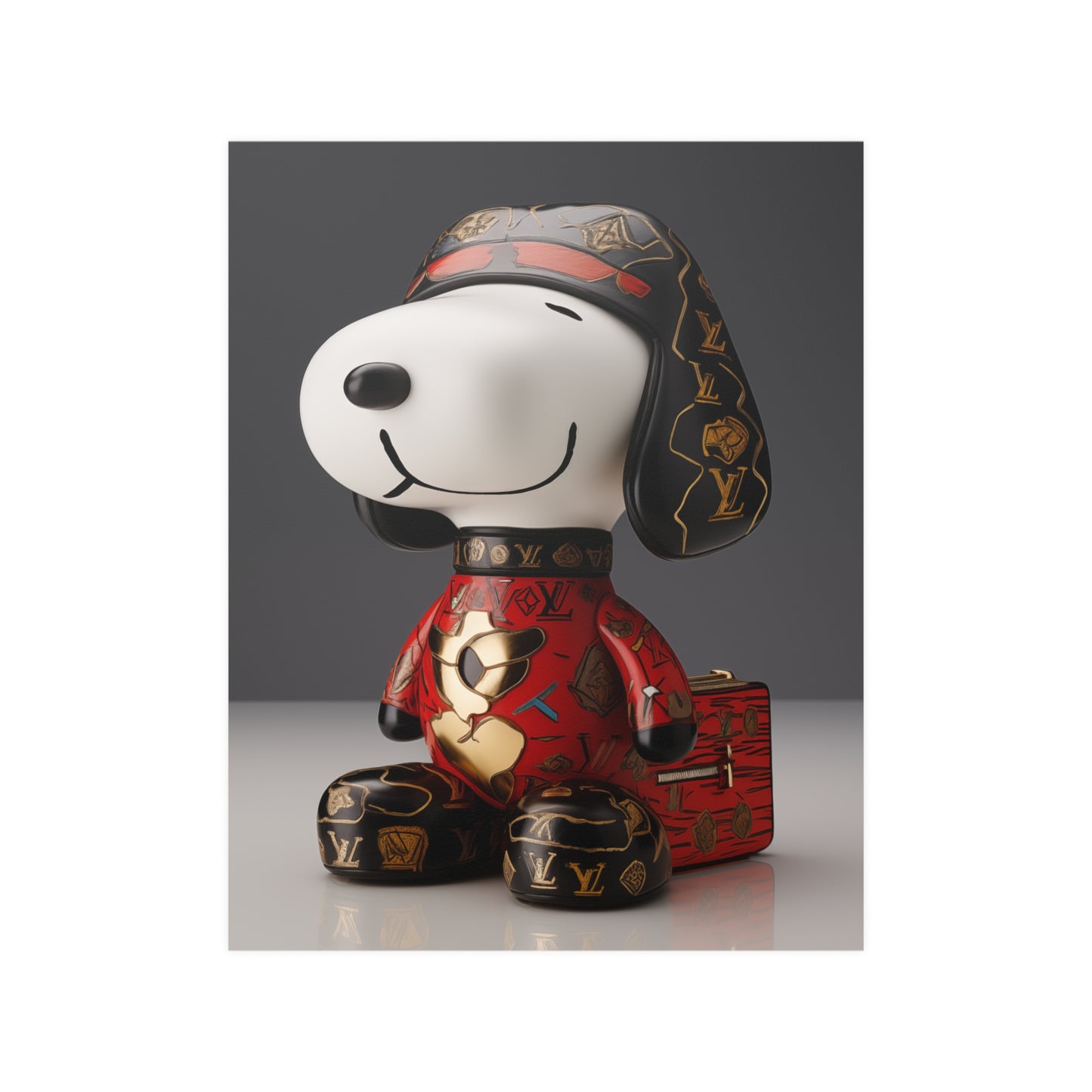 Hip Hop Pop Art Luxe Snoopy Satin Art Poster Upscale Home Decor