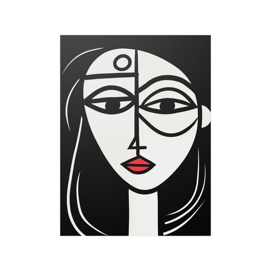 Minimalist Modern Art Portrait of a Woman Art Print Poster