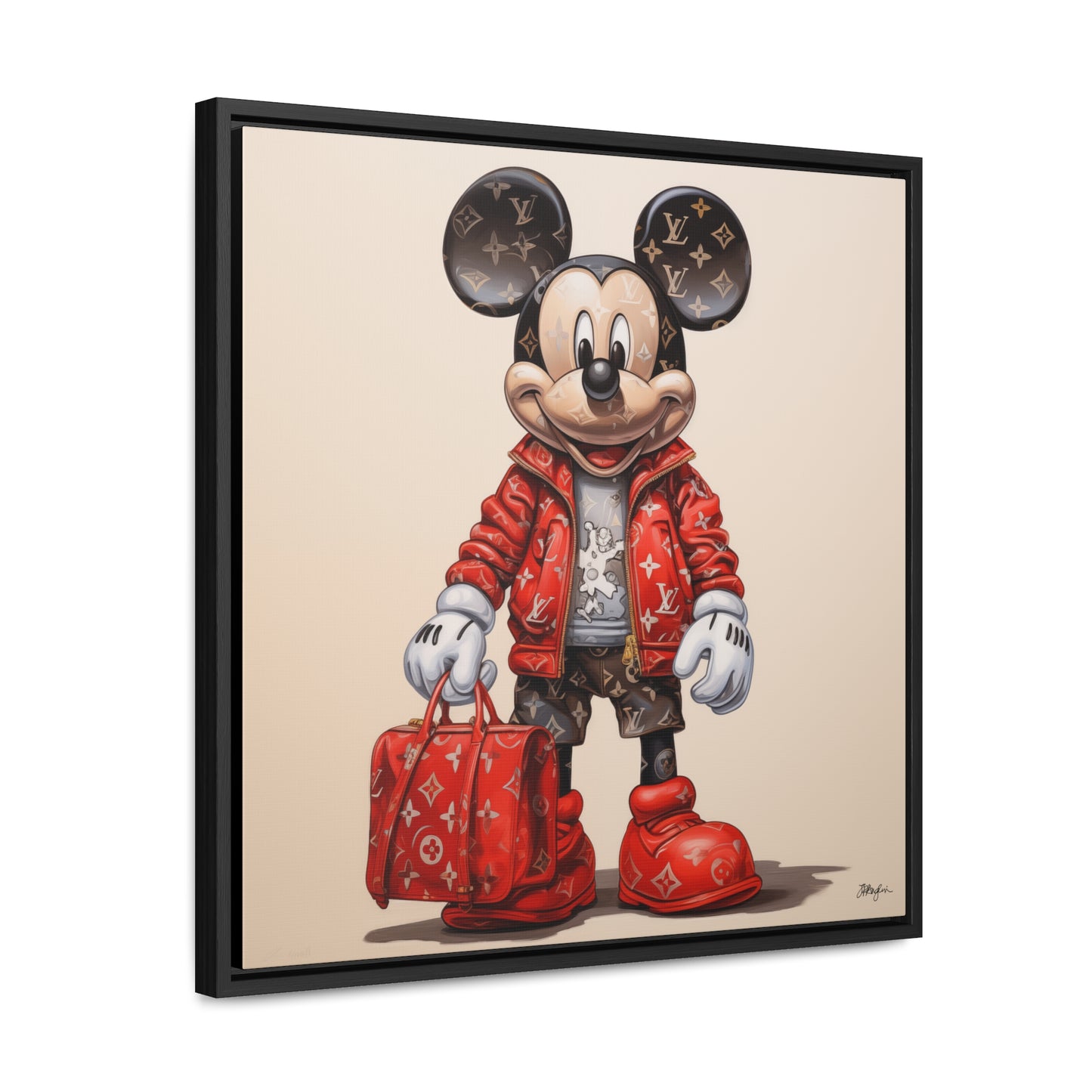 Pop Art XXL Haute Couture Mickey Artwork Print on Canvas, in Gallery Frame