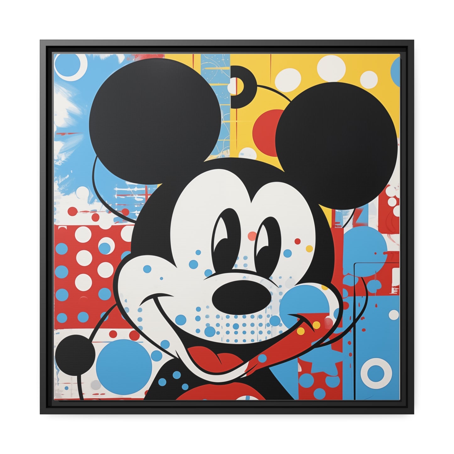 Pop Art Mickey Framed Fine Art Print, Matte Canvas, Black Frame