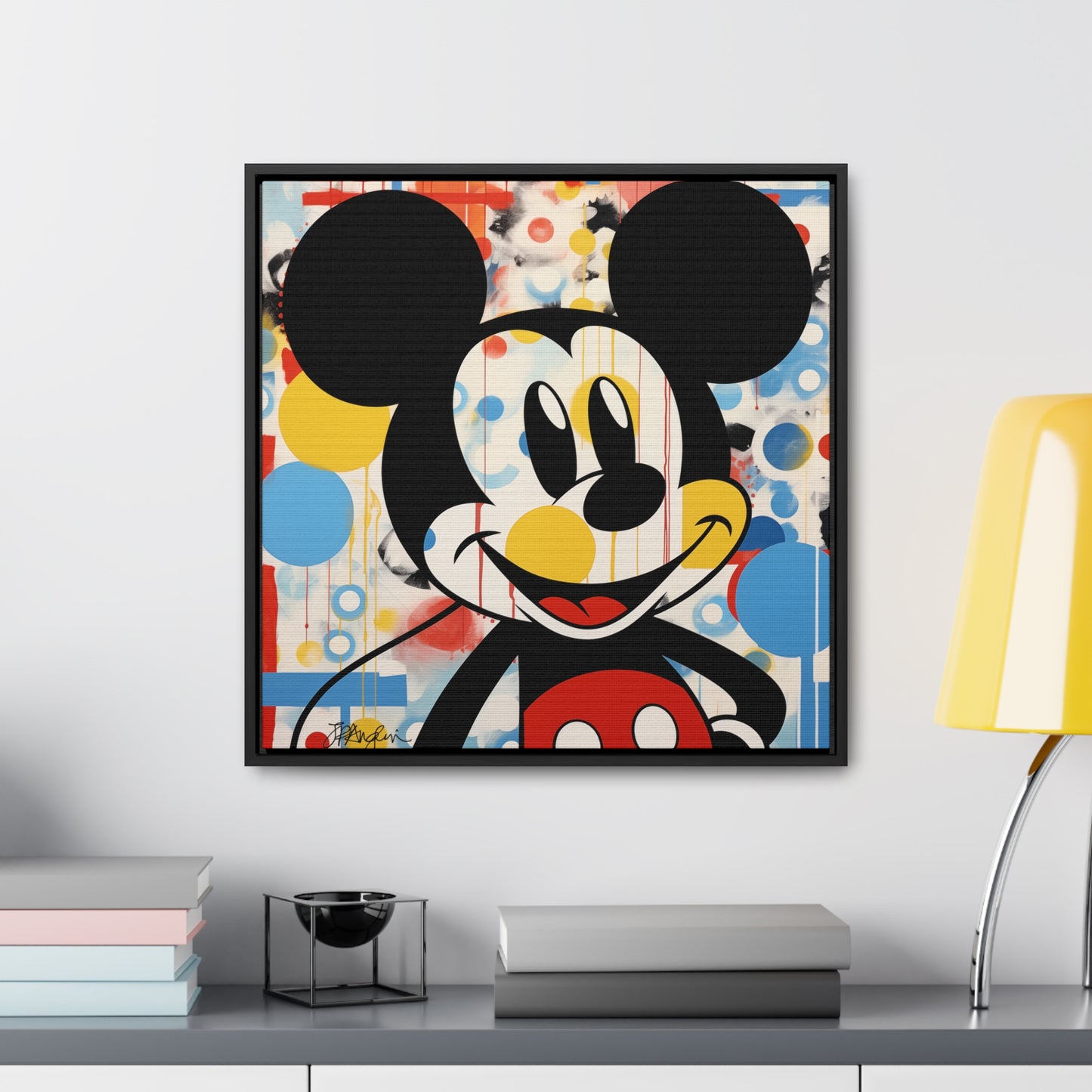 Pop Art Mickey Mouse Gallery Canvas Wrap, Square Frame, Multiple Sizes