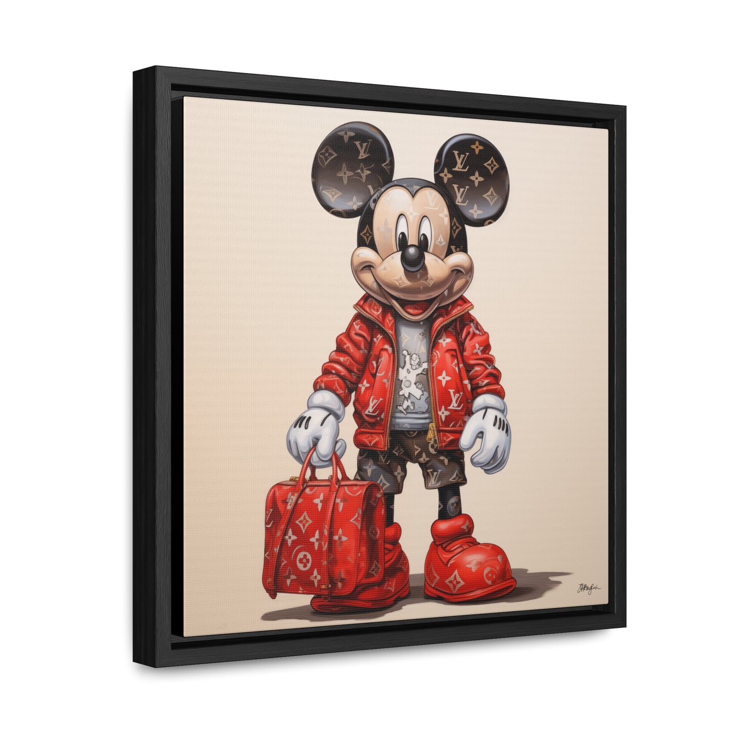 Pop Art XXL Haute Couture Mickey Artwork Print on Canvas, in Gallery Frame