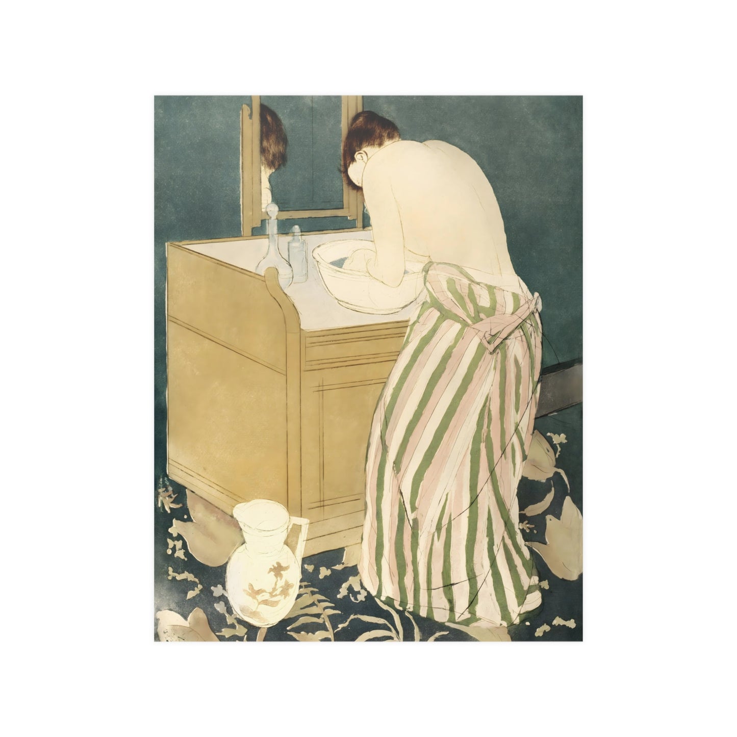 Woman Bathing (1890-1891) by Mary Cassatt Fine Art Print in Multiple Sizes