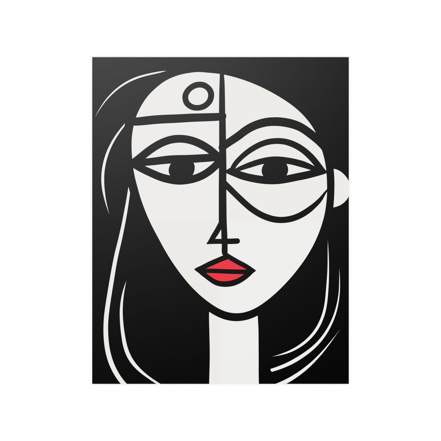 Minimalist Modern Art Portrait of a Woman Art Print Poster