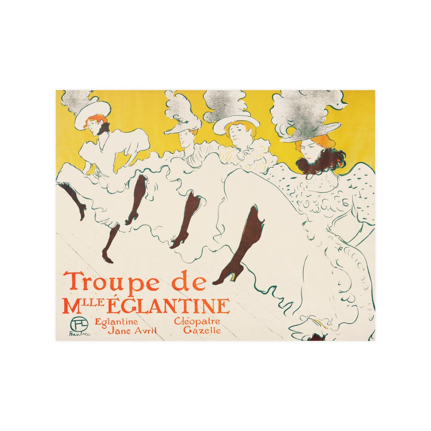 Henri Toulouse Lautrec Troupe de Mlle Eglantine Satin Art Poster Upscale Home Decor