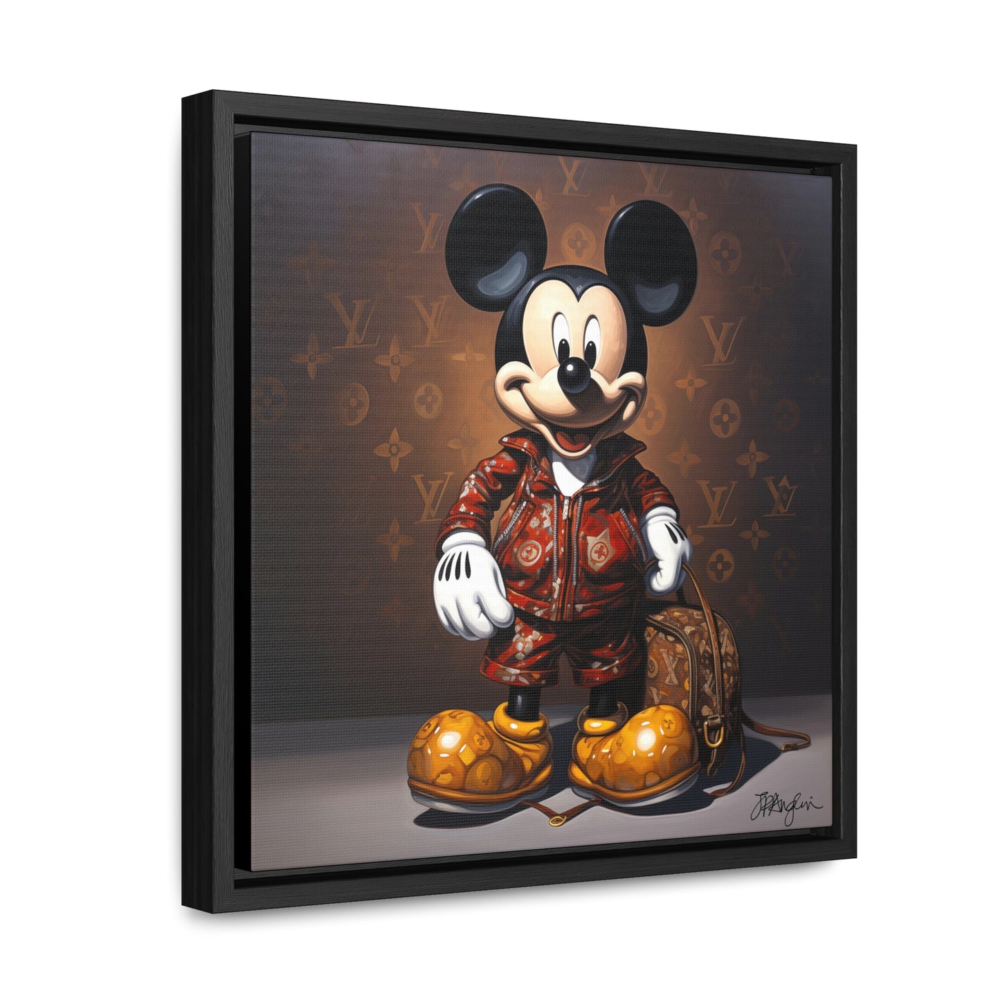 Pop Art Dapper Haute Couture Mickey Artwork Print on Canvas, in Gallery Frame