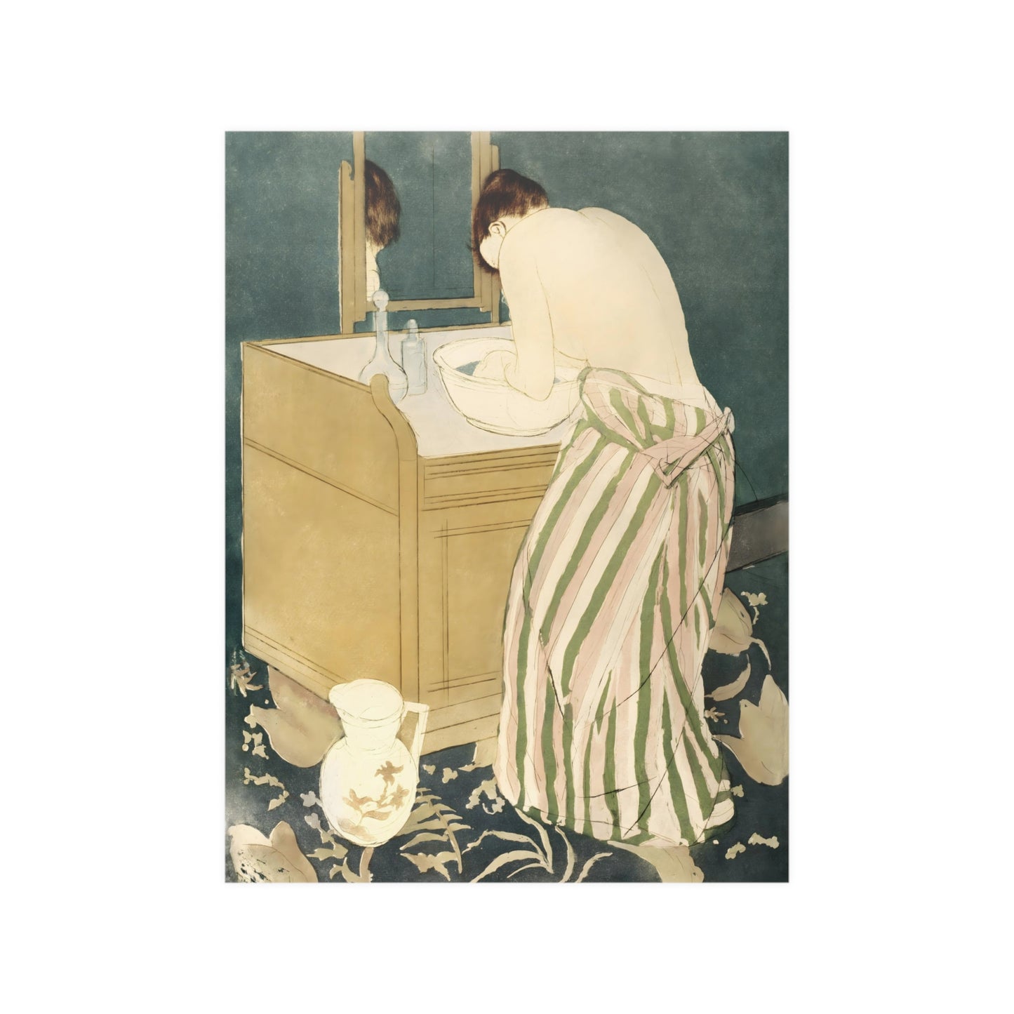 Woman Bathing (1890-1891) by Mary Cassatt Fine Art Print in Multiple Sizes