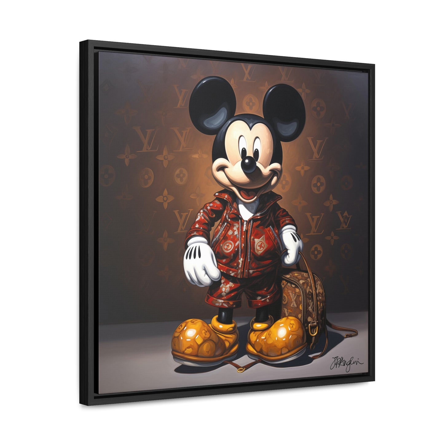 Pop Art Dapper Haute Couture Mickey Artwork Print on Canvas, in Gallery Frame