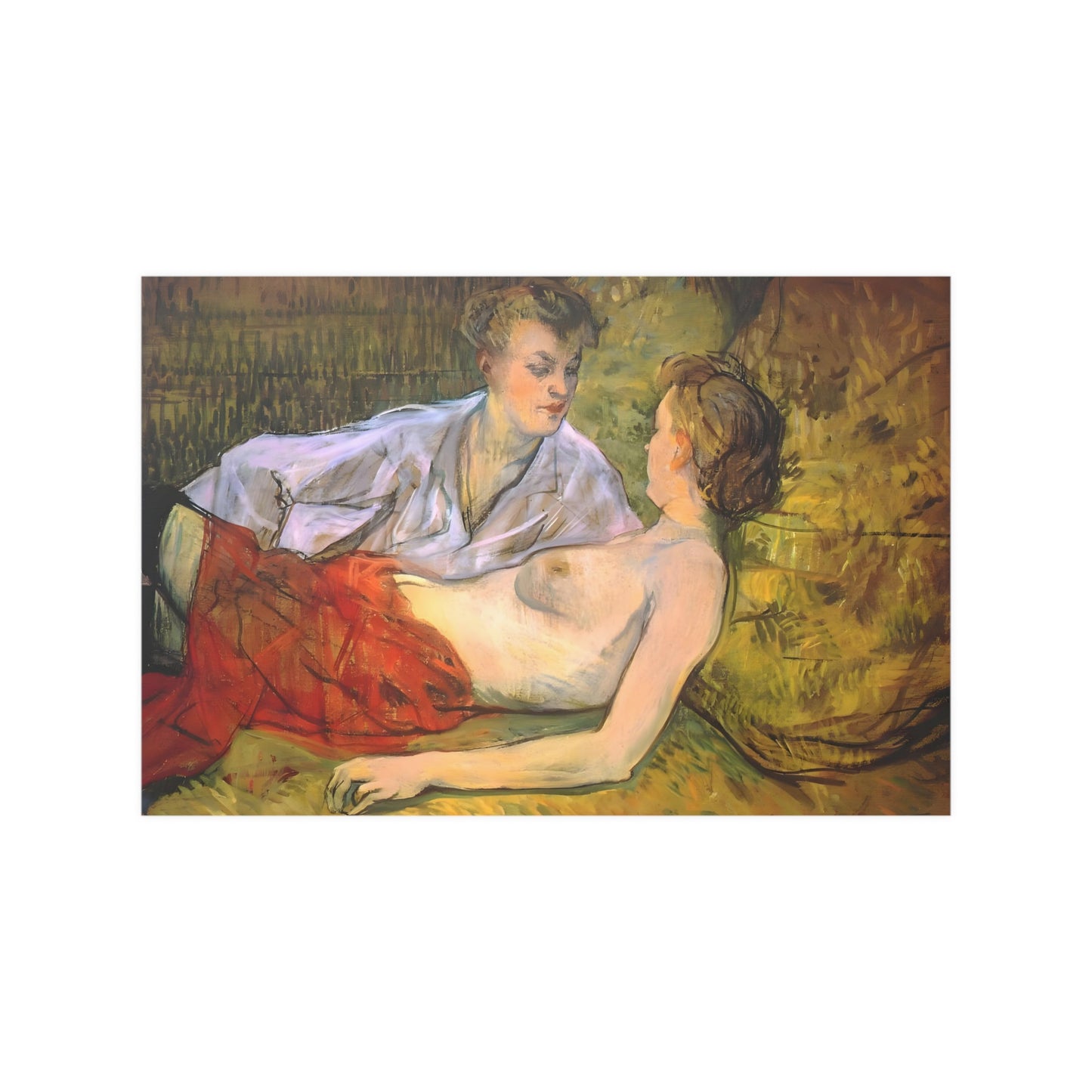 Les deux amies (The Two Friends/Girlfriends) 1894 by Henri-Toulouse-Lautrec, Fine Art Print in Multiple Sizes