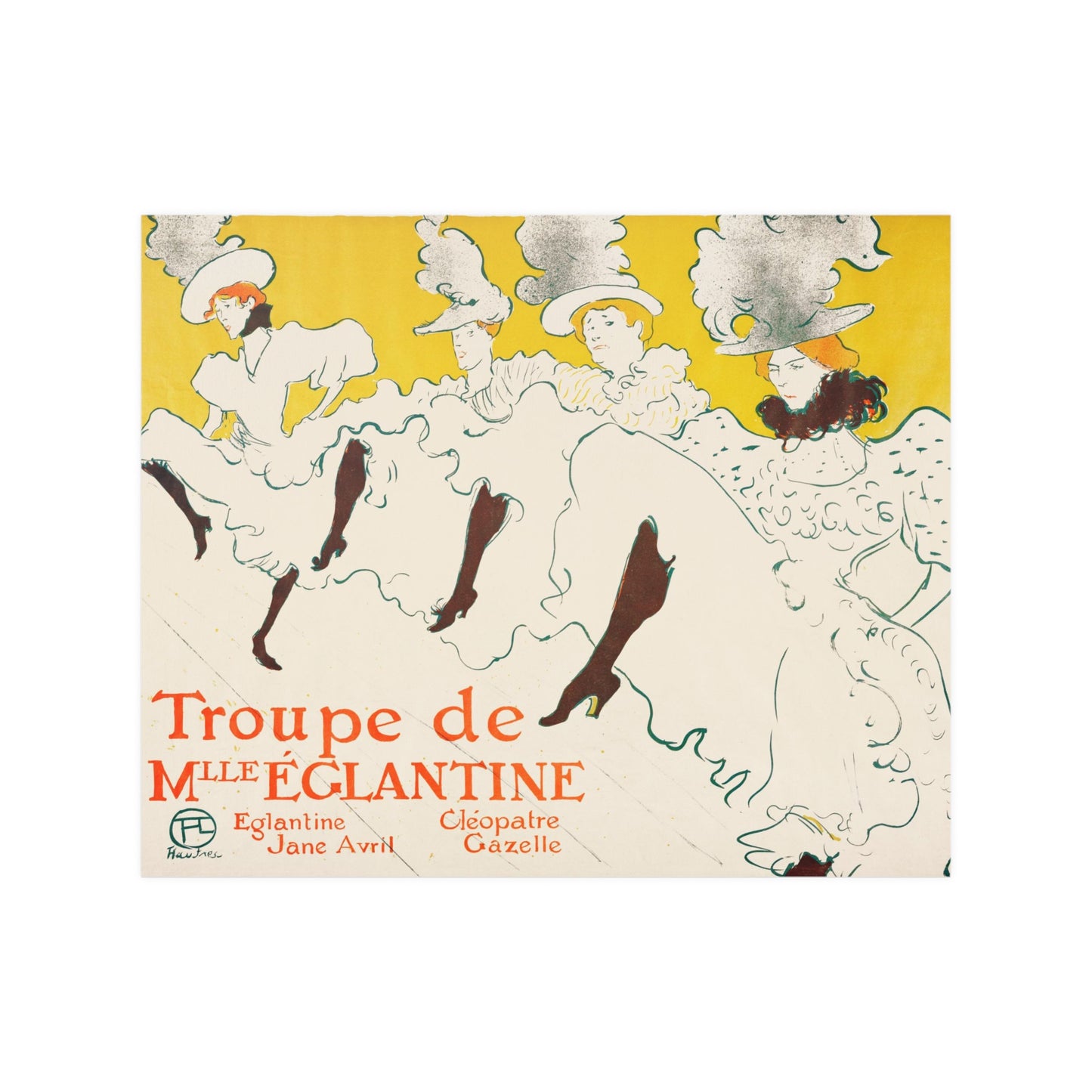 Henri Toulouse Lautrec Troupe de Mlle Eglantine Satin Art Poster Upscale Home Decor