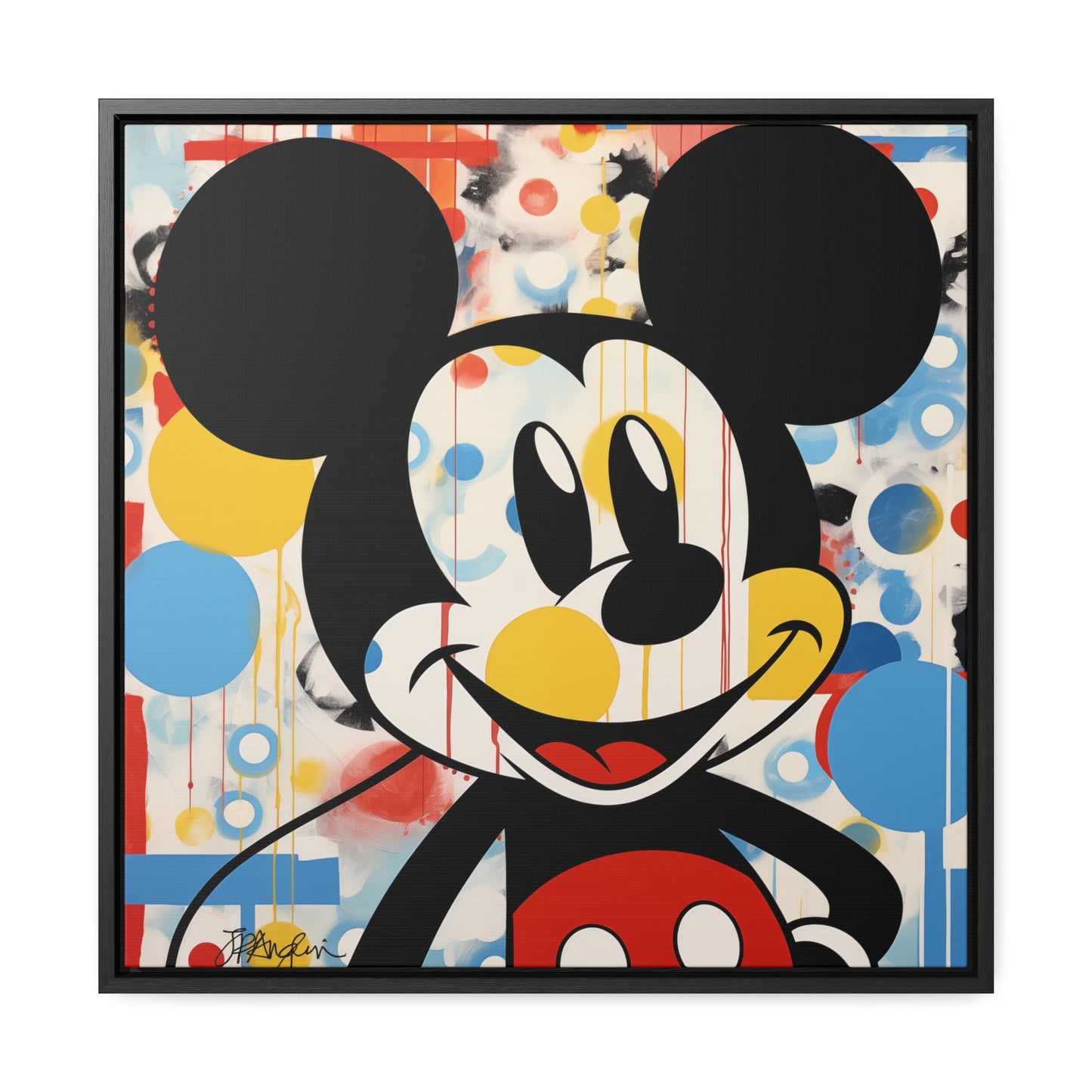 Pop Art Mickey Mouse Gallery Canvas Wrap, Square Frame, Multiple Sizes