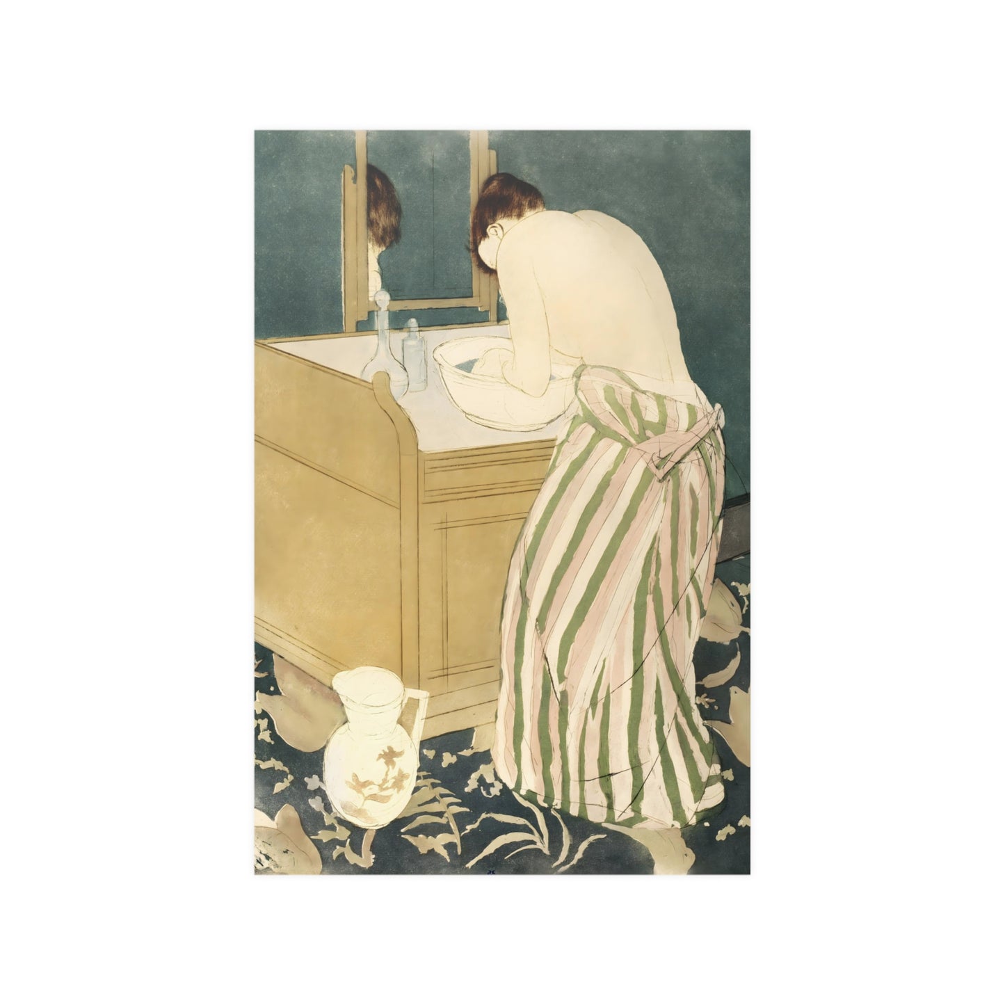 Woman Bathing (1890-1891) by Mary Cassatt Fine Art Print in Multiple Sizes