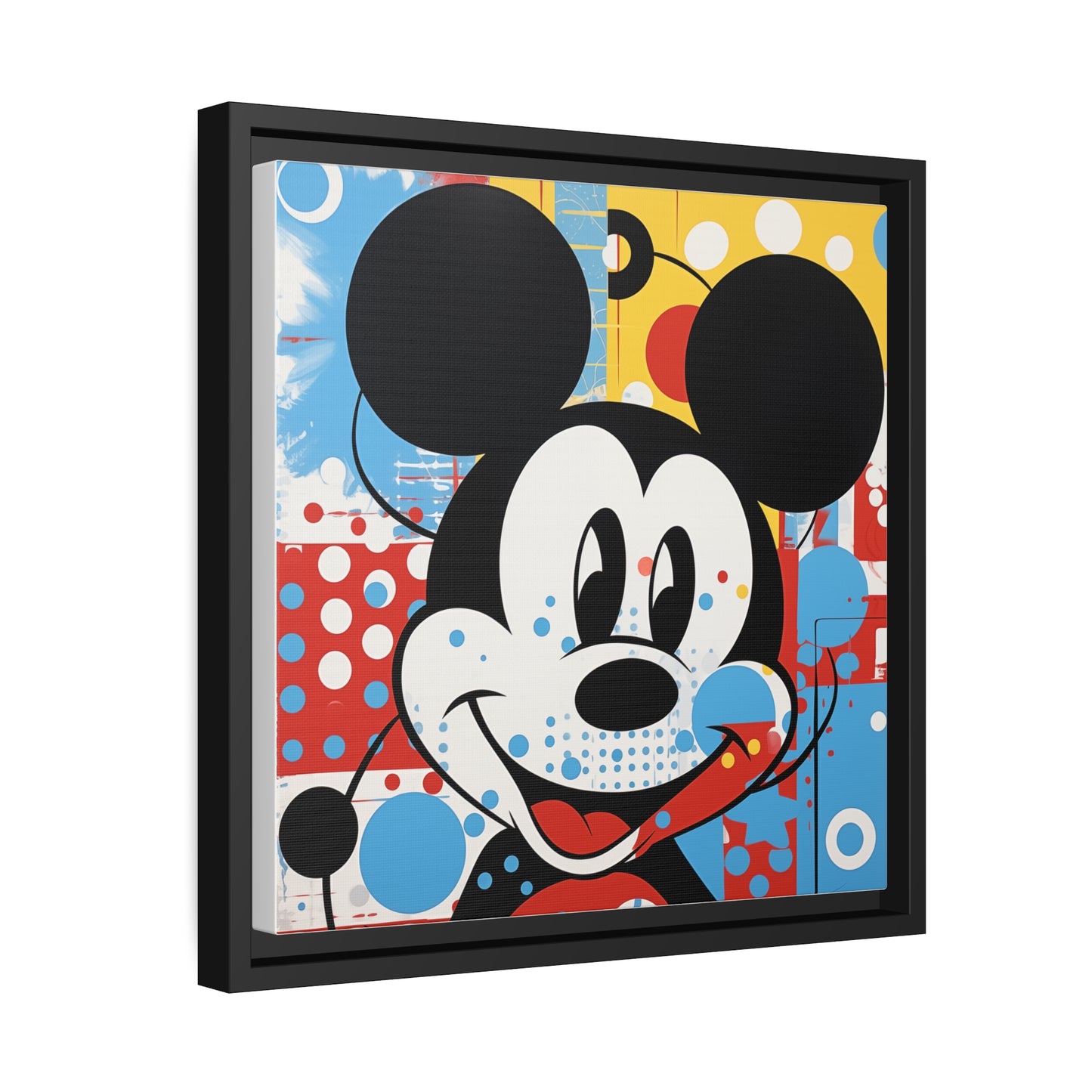 Pop Art Mickey Framed Fine Art Print, Matte Canvas, Black Frame