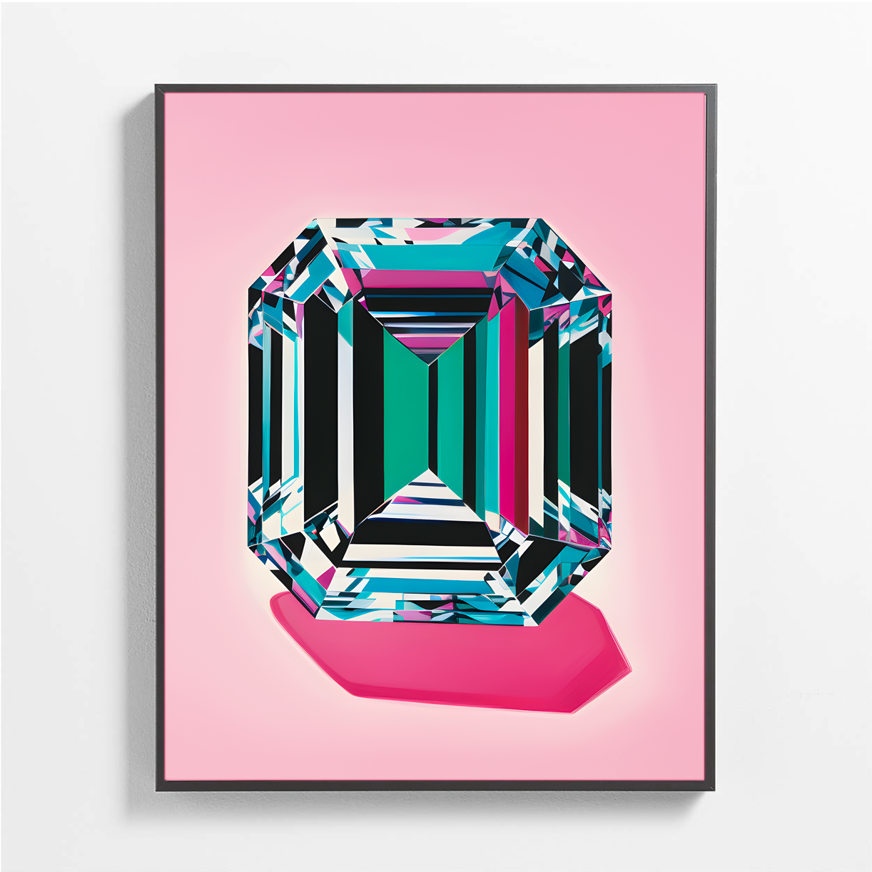 Pop Art Emerald Diamond Satin Poster Upscale Home Decor