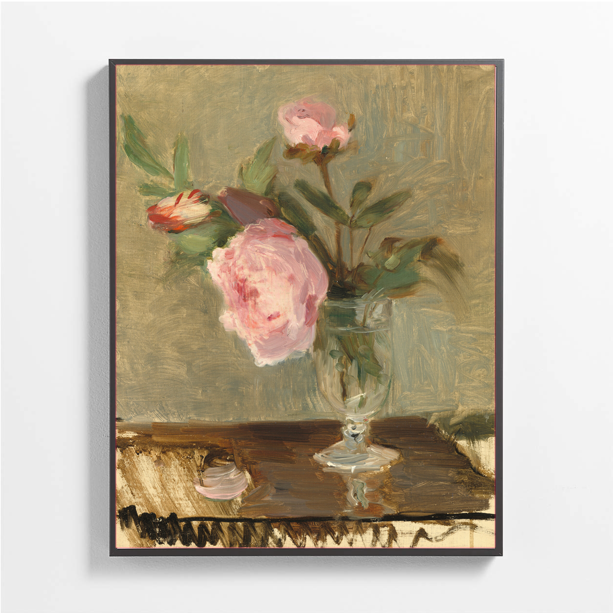 Berthe Morisot: Peonies, c.1869 Satin Poster Upscale Home Decor